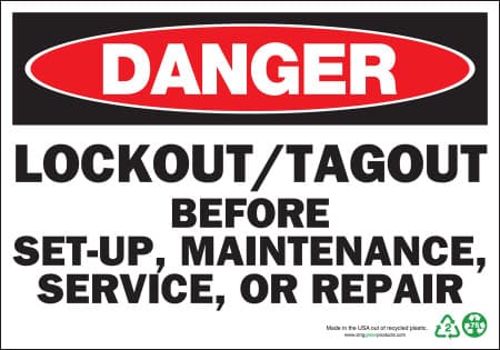 Danger Lockout Sign