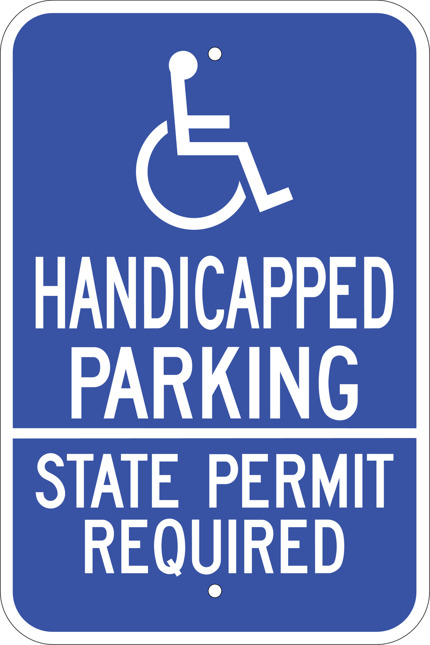 ZING 2689 Eco Parking Sign, Handicapped Parking State Permit, 18Hx12W, Engineer Grade Prismatic, Recycled Aluminum 