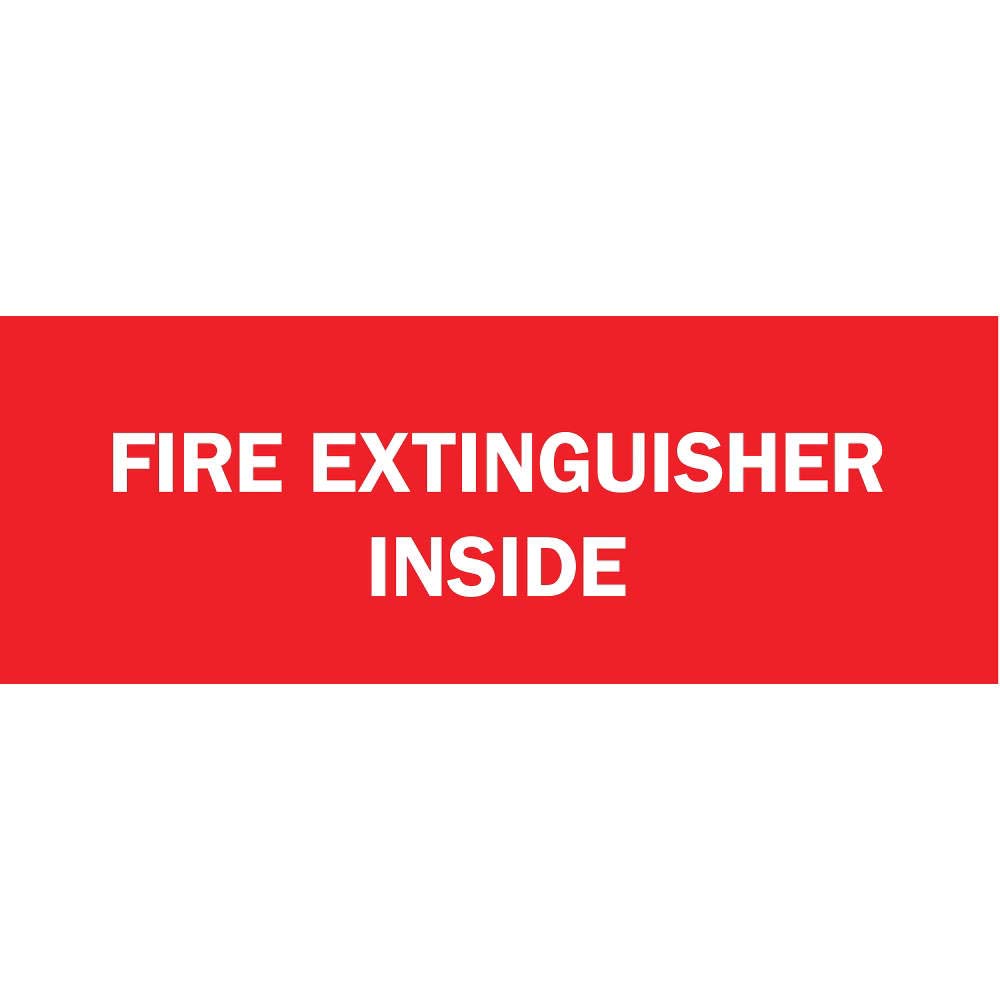 ZING 1899S Safety Sign, Fire Extinguisher Inside, 5Hx14W, Recycled Polystyrene Self Adhesive 