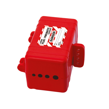 Plug-Pneumatic Lockout, Red, 4-Hole 