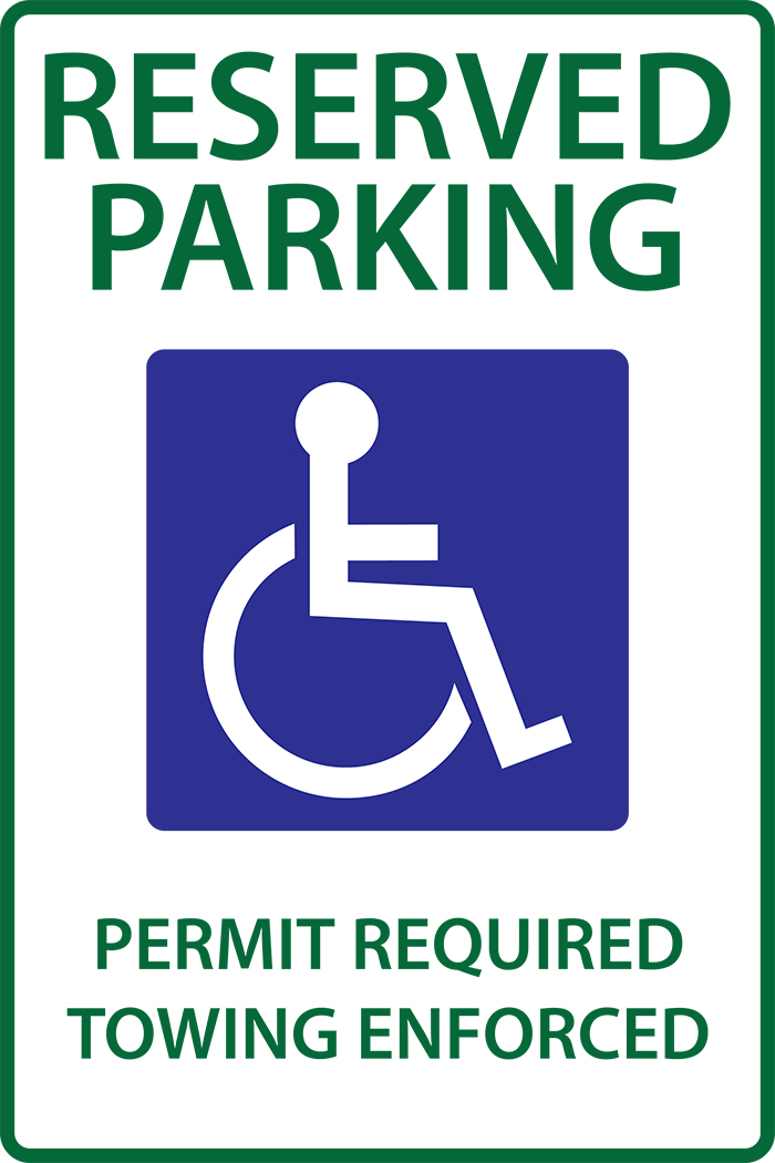 ZING 2679 Eco Parking Sign, Handicapped Reserved Parking Permit, Arkansas, 18Hx12W, Engineer Grade Prismatic, Recycled Aluminum 