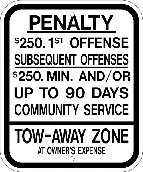 ZING 2696 Eco Parking Sign, Handicapped Parking Penalty, New Jersey, 12Hx10W, Engineer Grade Prismatic, Recycled Aluminum 