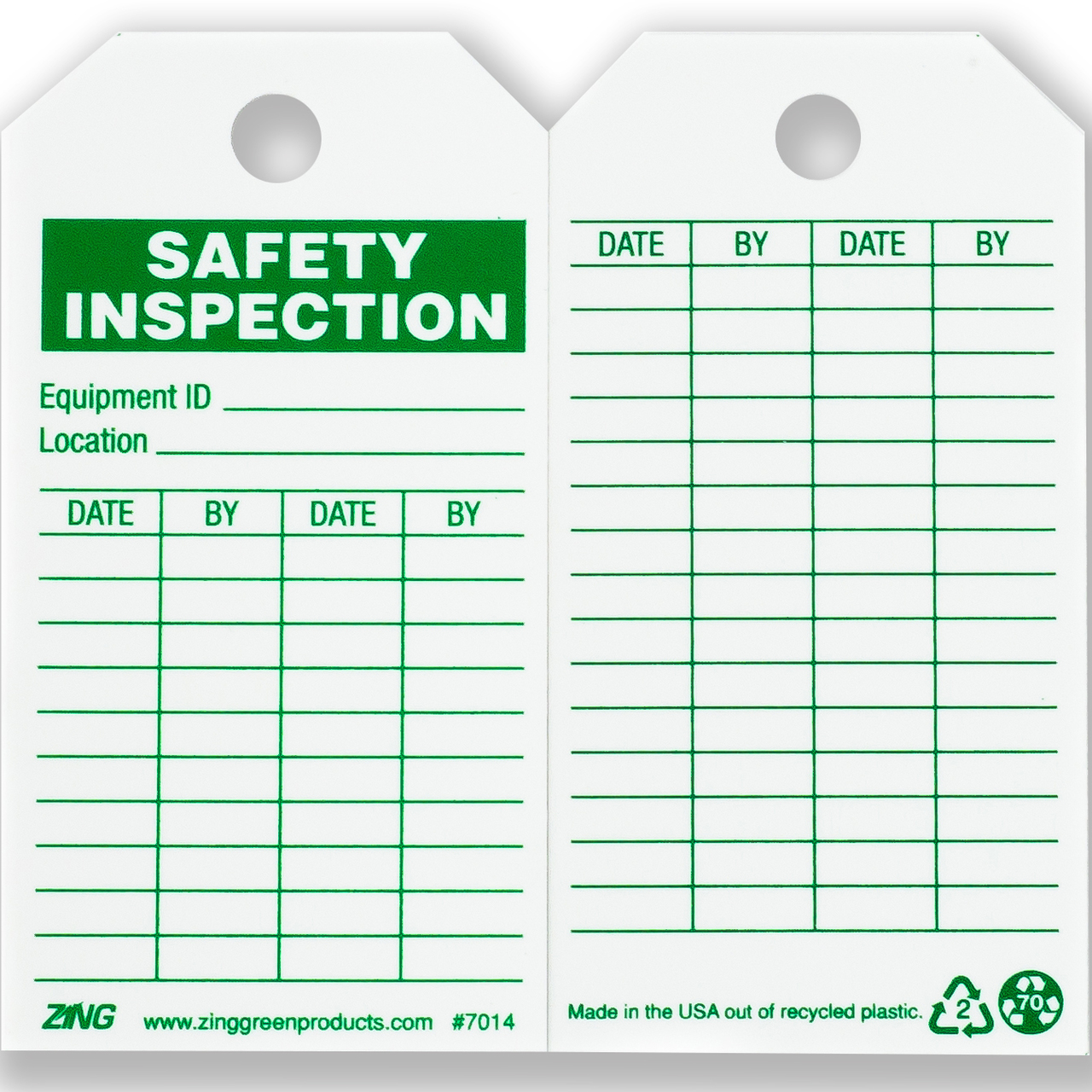 ZING 7014 Eco Safety Tag, Safety Inspection, 5.75Hx3W, 10 Pack 