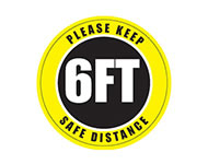 Social Distancing Floor Sign, Please Keep 6 Feet Distance, 12" x 12" 