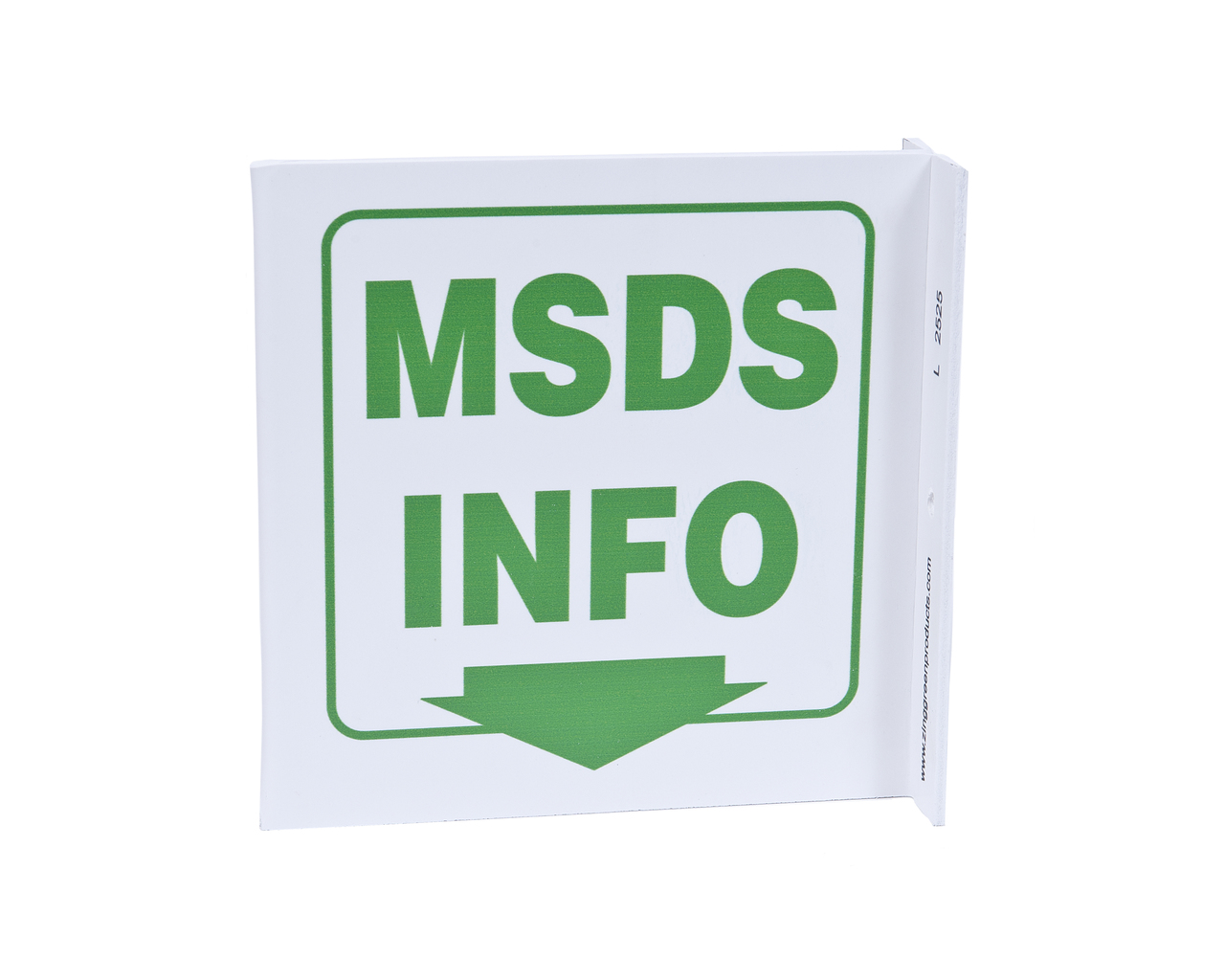 ZING 2525 Eco Safety L Sign, MSDS Info., 7Hx2.5Wx7D, Recycled Plastic 