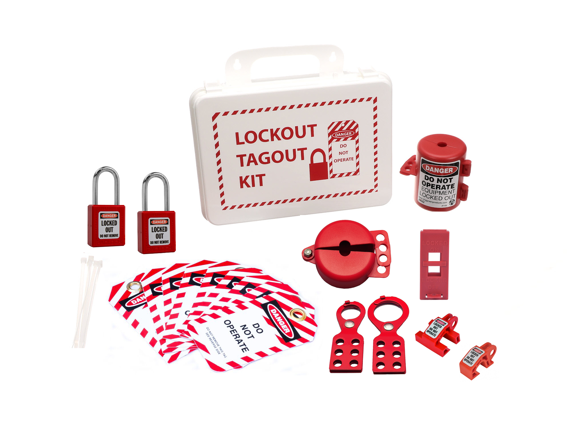 7154-USA Lockout Tagout Case Kit, 29 Components 