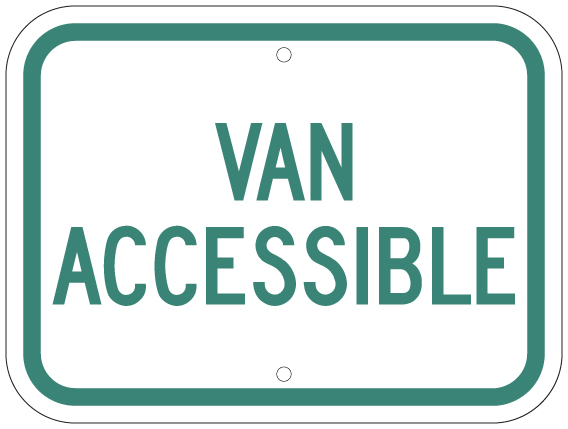 ZING 2699 Eco Parking Sign, Handicapped Van Accessible, N. Carolina, 9Hx12W, Engineer Grade Prismatic, Recycled Aluminum 