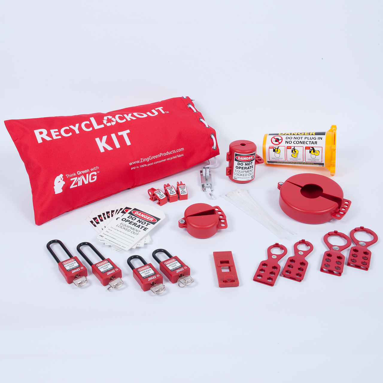 ZING 7134 RecycLockout Lockout Bag Kit, 35 Components 