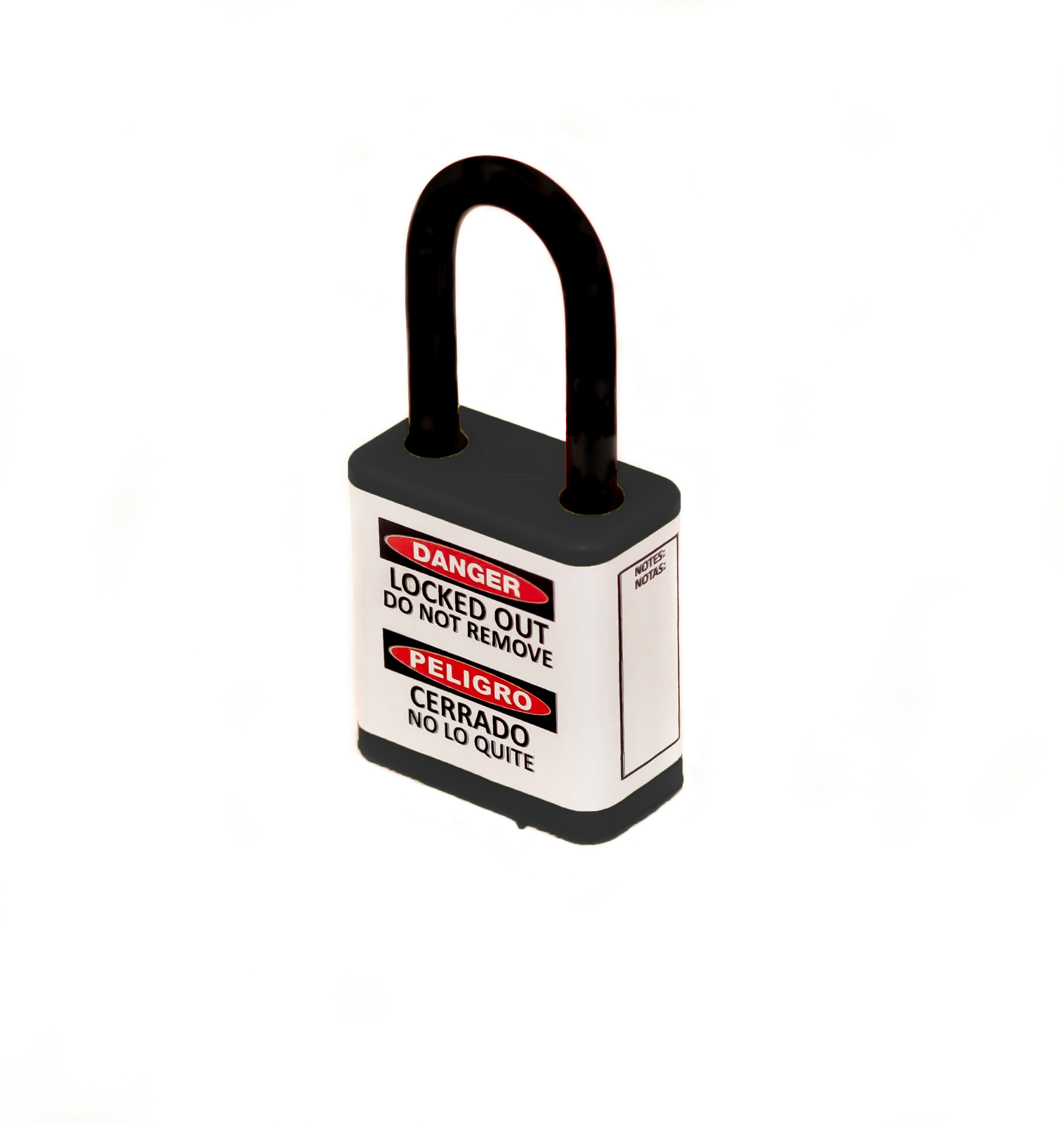 Lockout Safety Padlock, 700 Series, 1.5" Shackle, Keyed Different, Black 