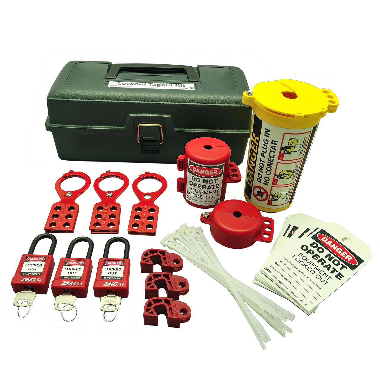 7129 Lockout Tagout Toolbox Kit, 32 Components 