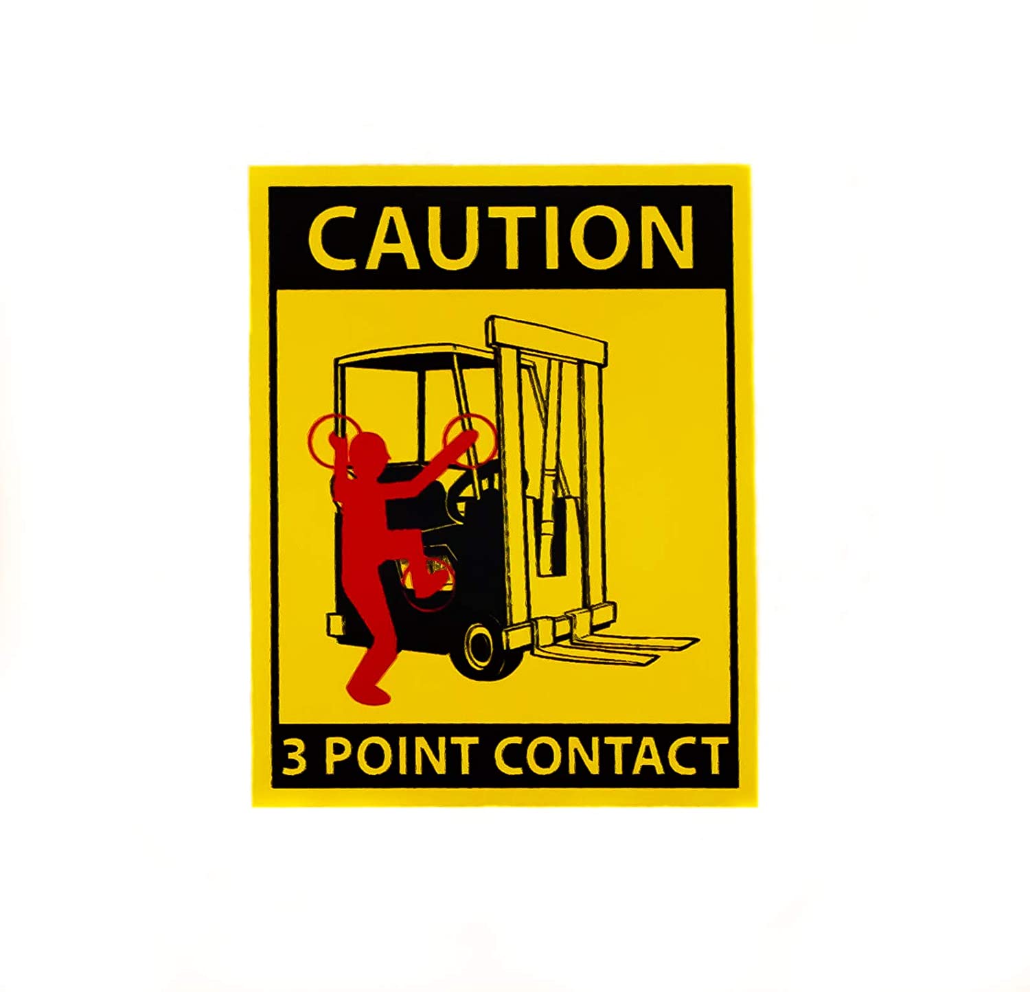 Forklift Label, Maintain 3 Points Contact, 3"x3",  10/pk 