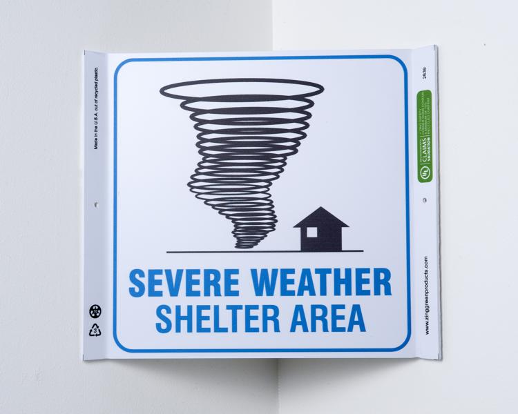 ZING 2639 Eco Safety Corner Sign, Severe Weather, 10Hx10W,Recycled Plastic 