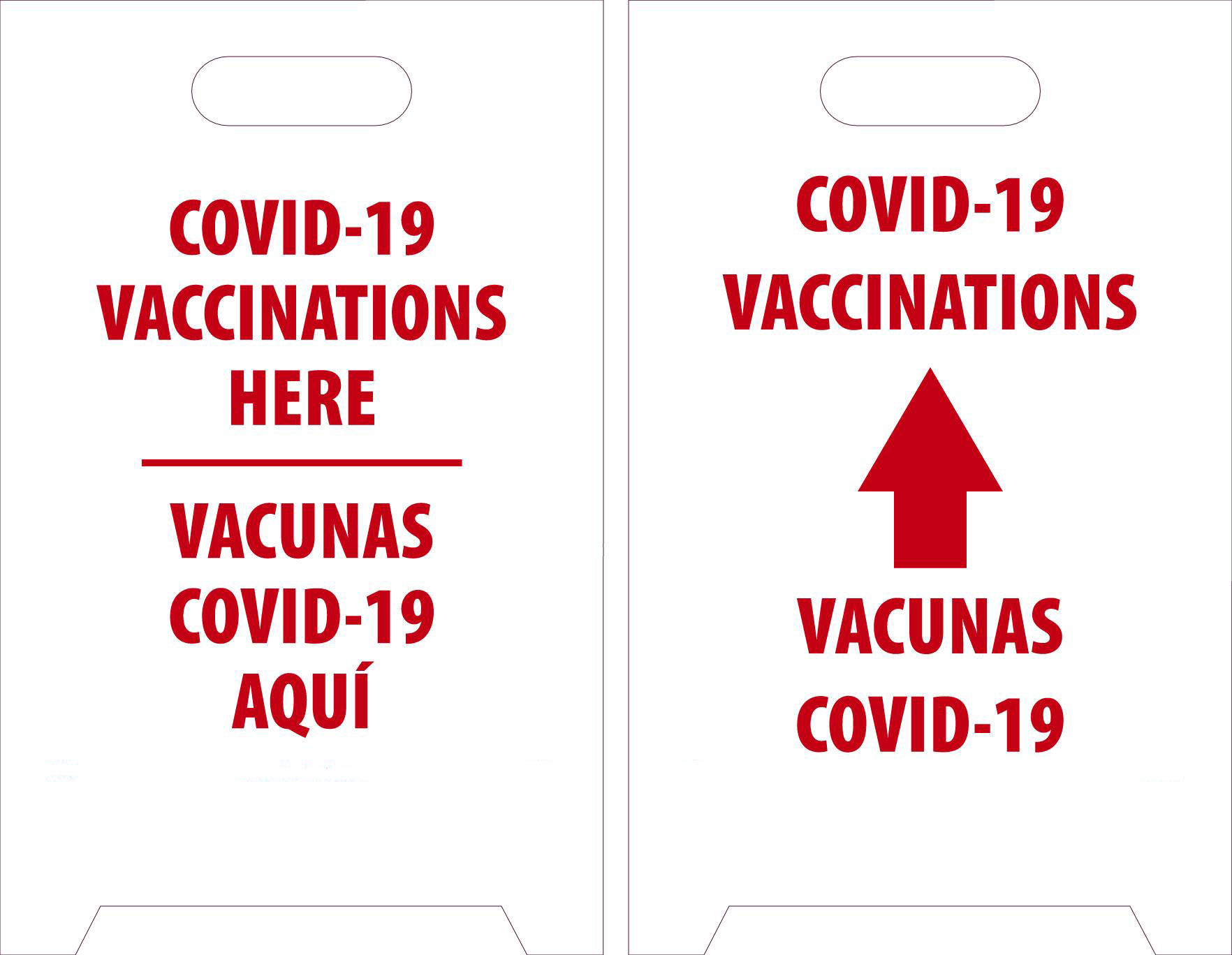 Vaccination Safety Sign, Double-sided, English/Spanish 