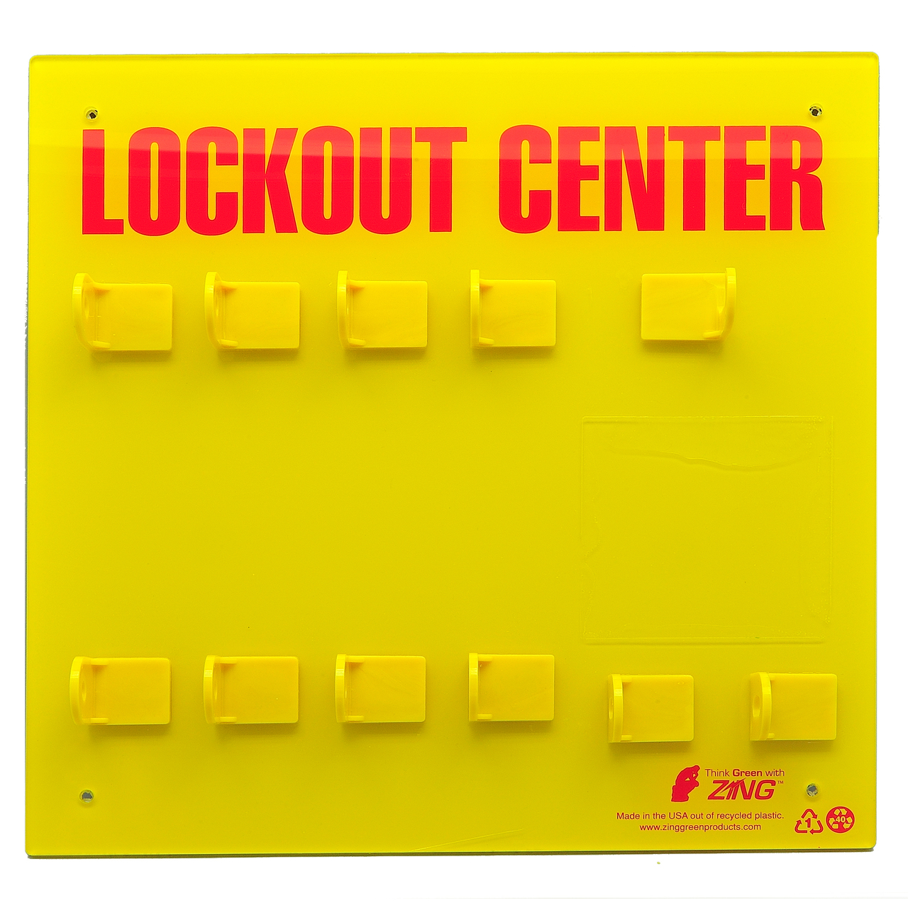 ZING 7114E RecycLockout Lockout Station, 8 Padlock, Unstocked 