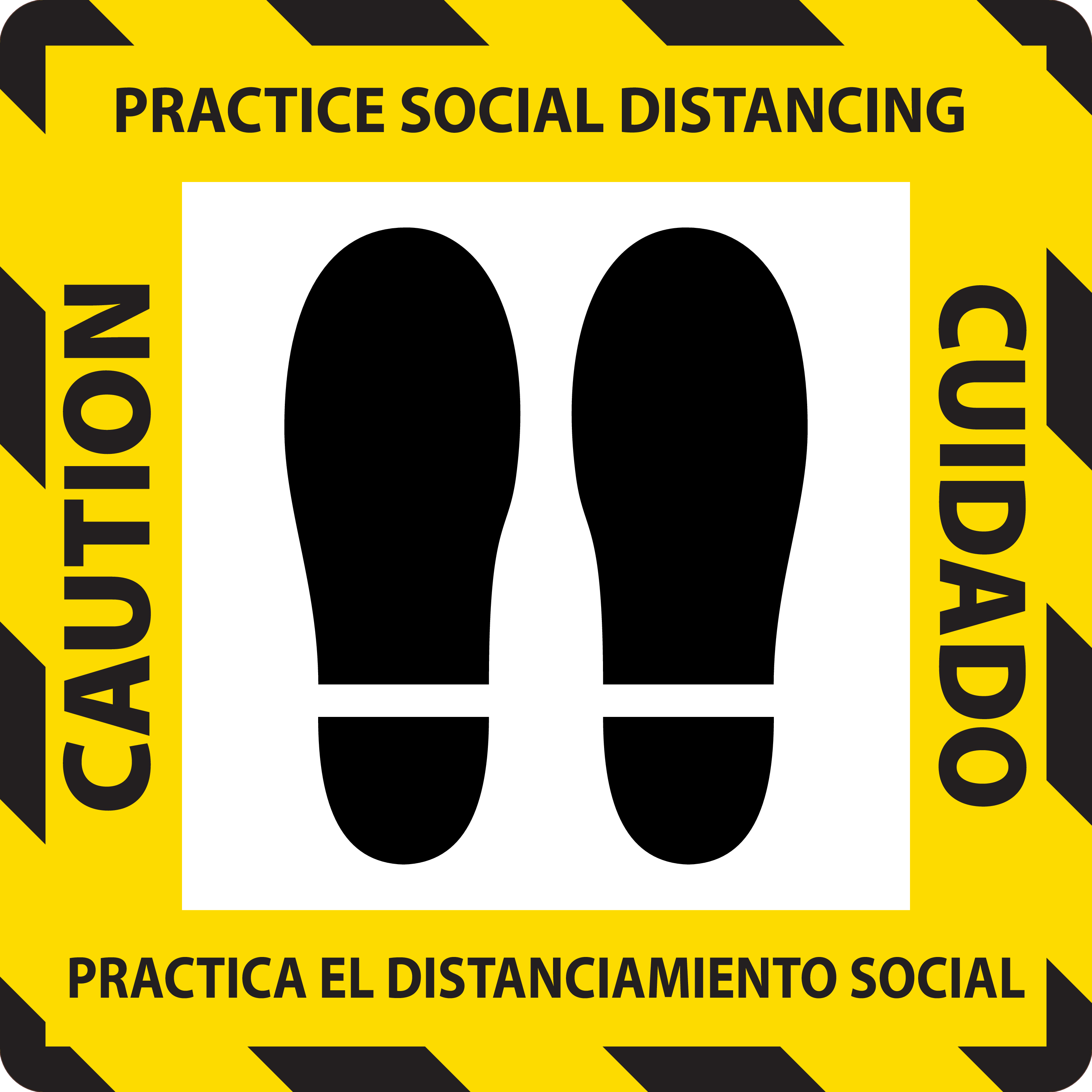 COVID-19 Practice Social Distancing Adhesive Floor Sign 