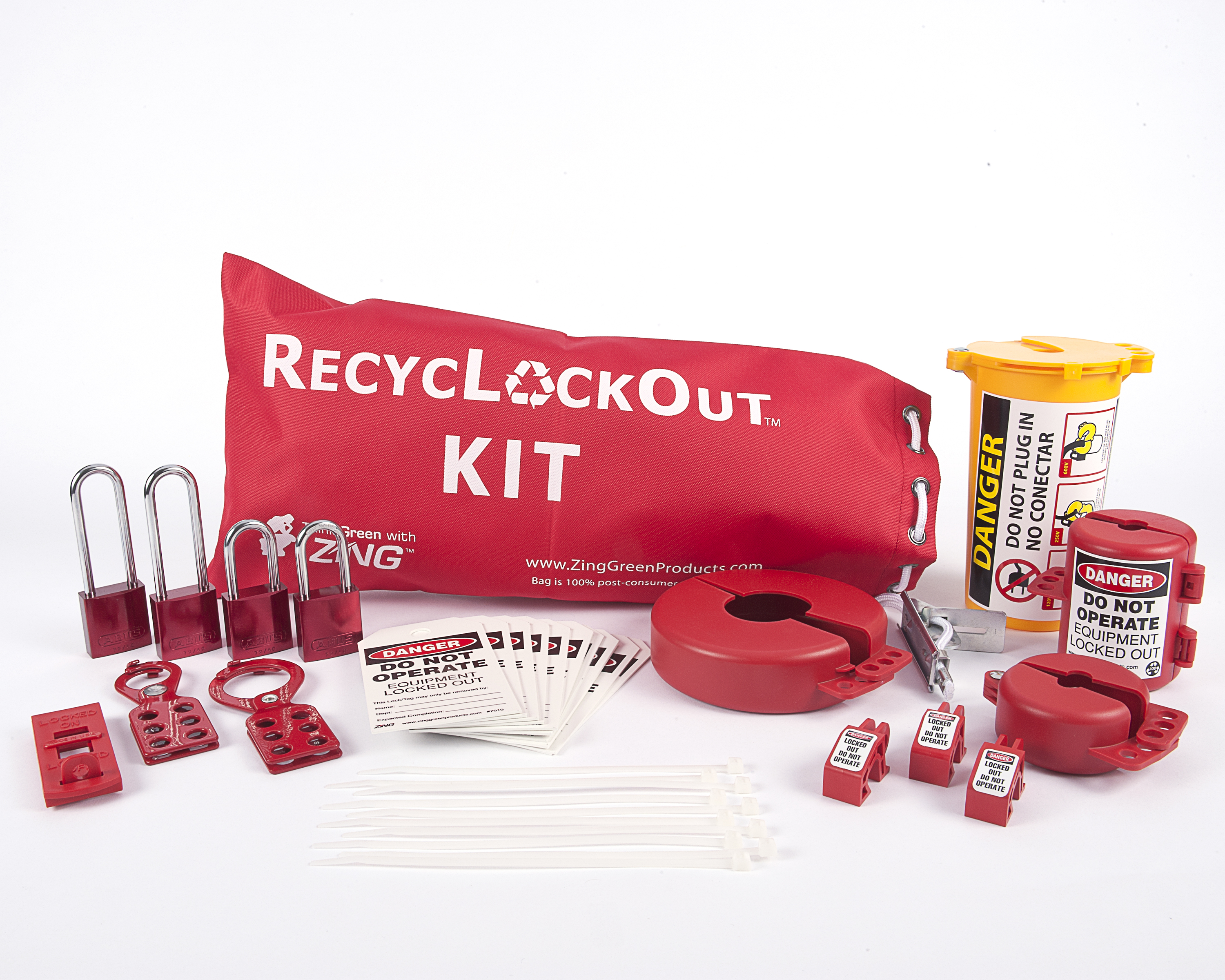 2724 Lockout Bag Kit with Aluminum Padlocks, 35 Components 