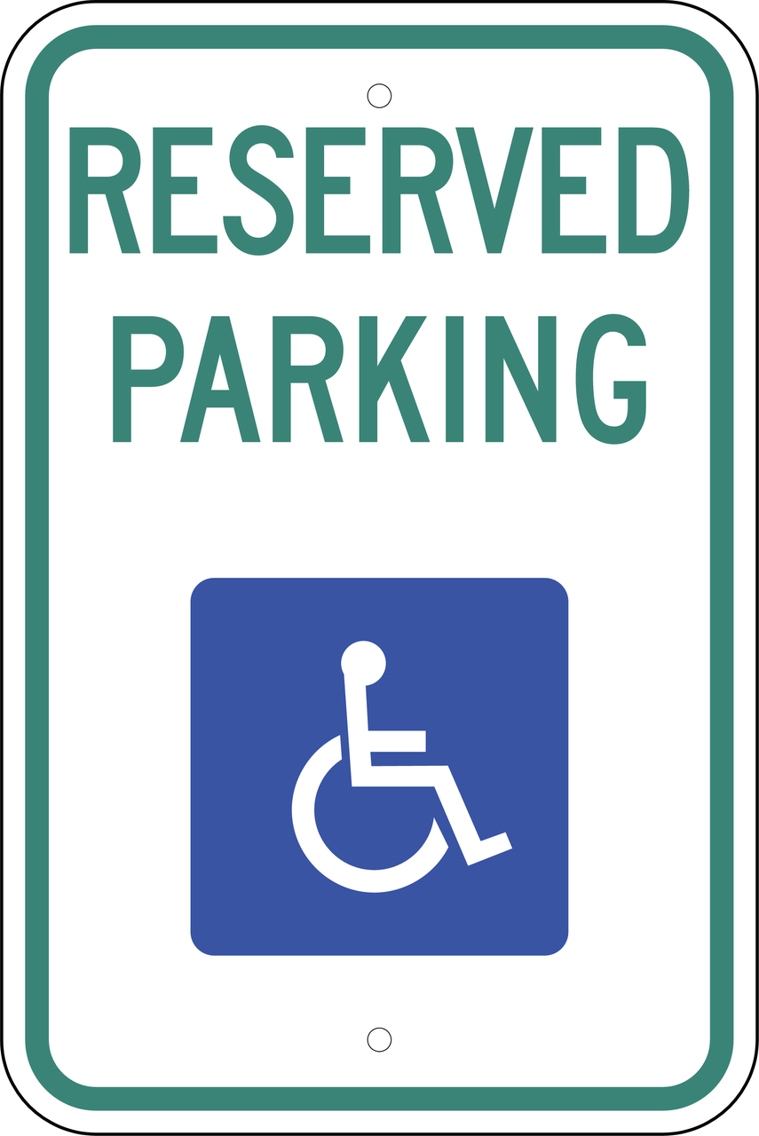 ZING 2707 Eco Parking Sign, Handicapped Reserved Parking, Wyoming, 24Hx18W, Engineer Grade Prismatic, Recycled Aluminum 