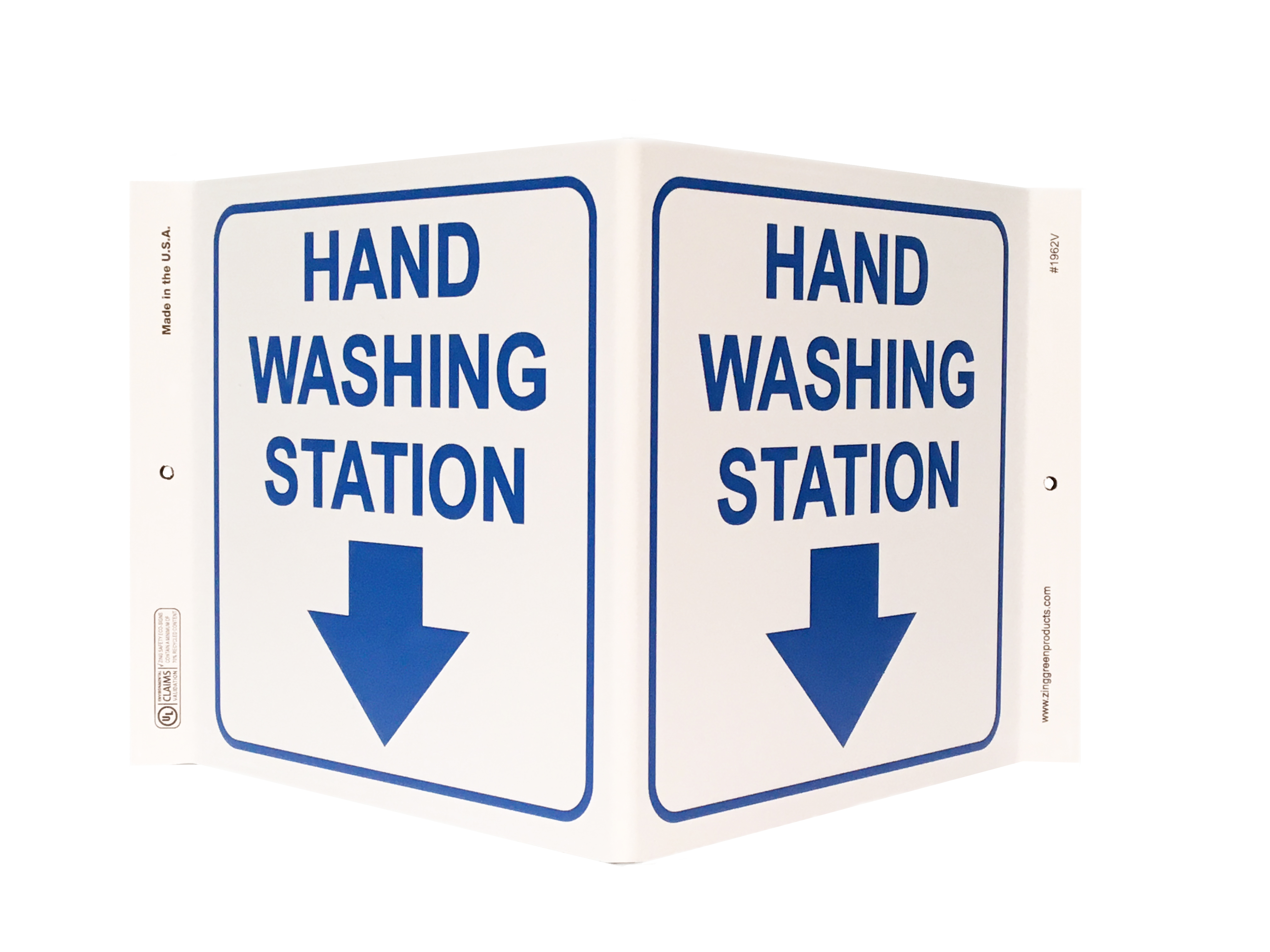 Projecting V Sign, Hand Washing Station, 7Hx12Wx5D, Recycled Plastic 