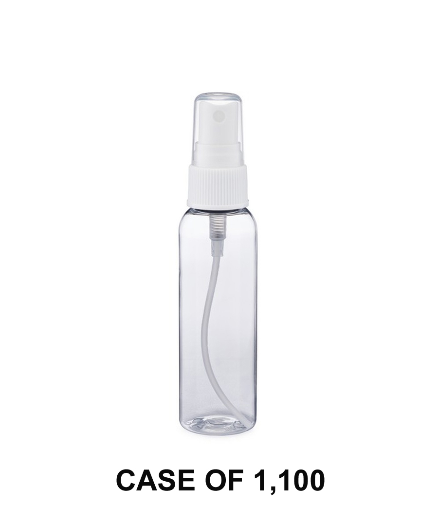 Bottles, 2 oz Clear with Sprayer/Cap, Bulk Packed 1,100 per Case 