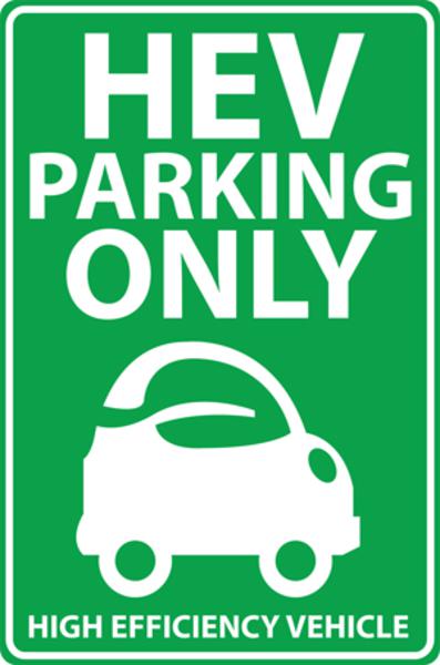 ZING 2462 Eco Parking Sign, High Efficiency Vehicles Only, 18Hx12W, Engineer Grade Prismatic, Recycled Aluminum 