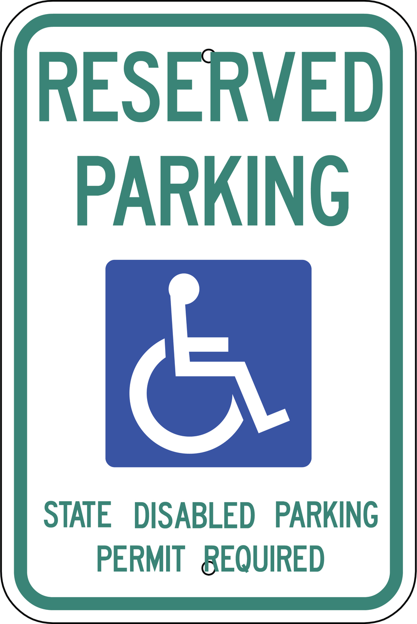 ZING 2706 Eco Parking Sign, Handicapped Reserved Parking, Washington, 18Hx12W, Engineer Grade Prismatic, Recycled Aluminum 