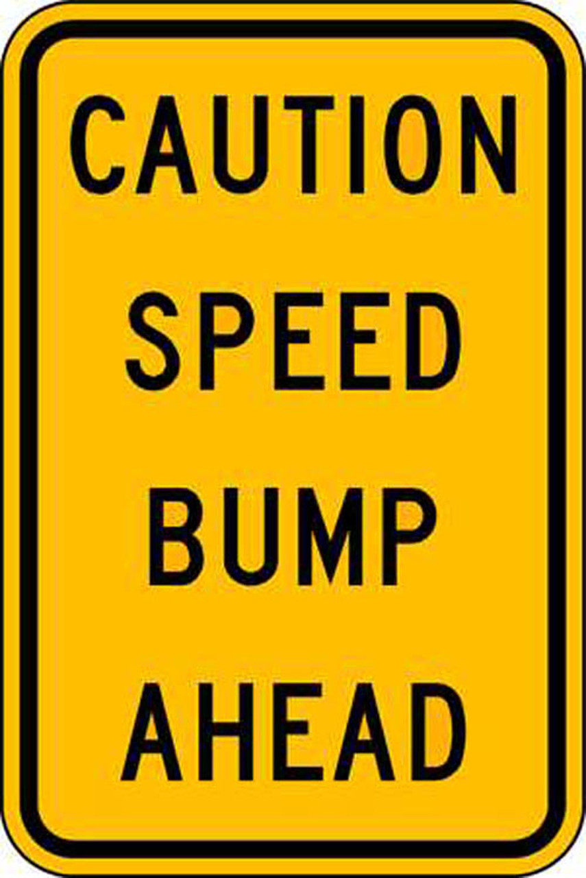 ZING 2426 Eco Traffic Sign, Traffic, Speed Bump Ahead, 18Hx12W, High Intensity Prismatic, Recycled Aluminum 