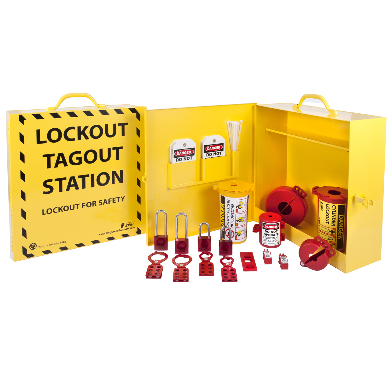 ZING 2722 RecycLockout Lockout Cabinet with Aluminum Padlocks - Stocked 