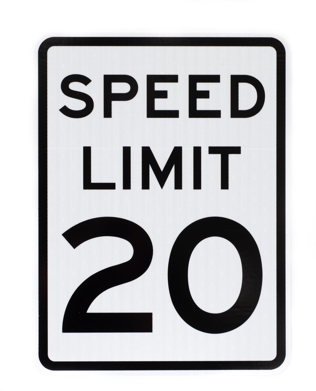 Zing Speed Limit Sign 20, Recycled Aluminum, 24"x18" 