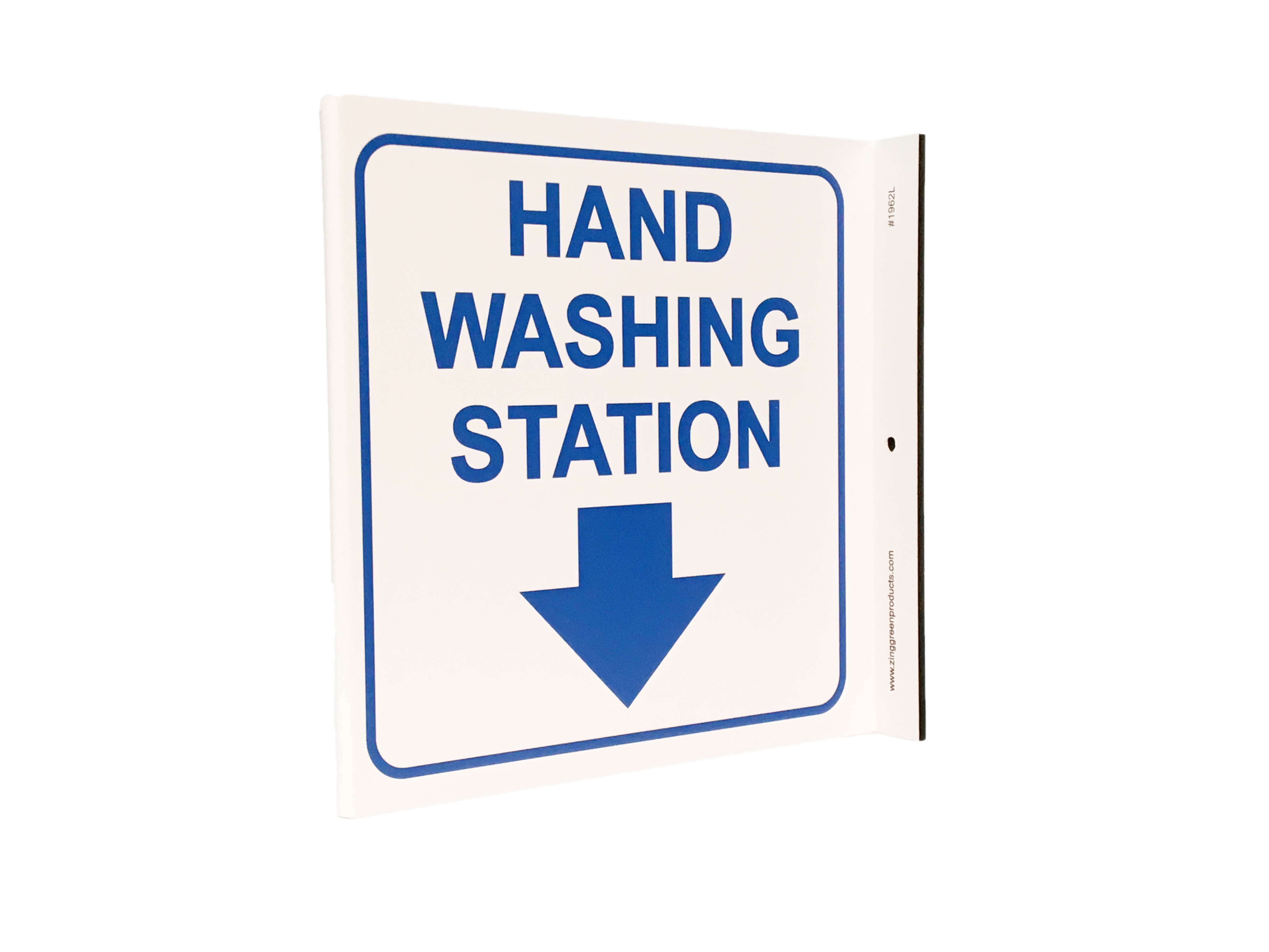 Projecting L Sign, Hand Washing Station, 7Hx2.5Wx7D, Recycled Plastic 