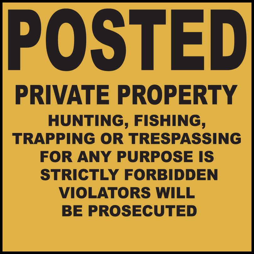 Zing Agriculture Sign, Posted Private Property, 11" x 11", Recycled Plastic 