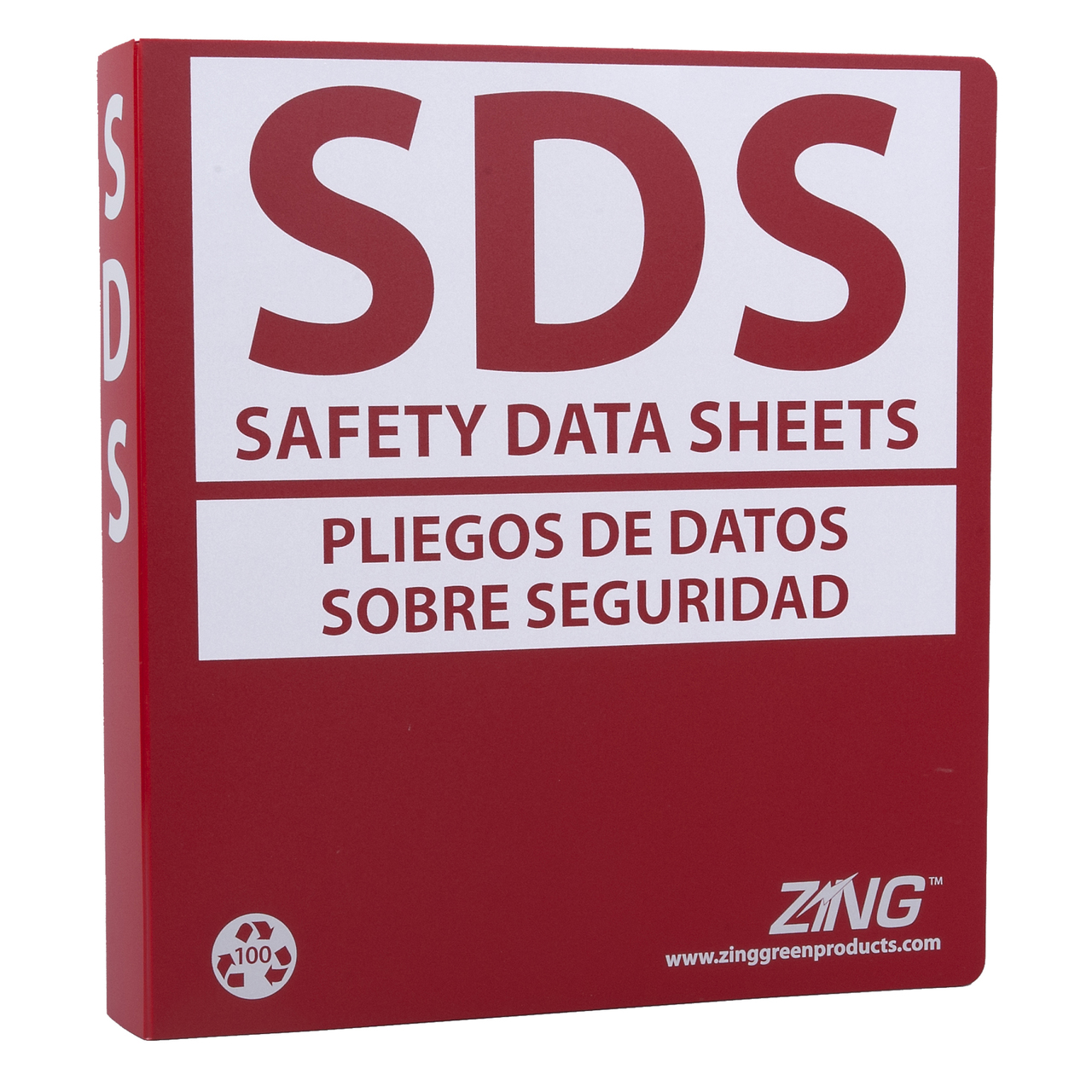 ZING 6033 Eco GHS-SDS Binder, 1.5" Ring, Bilingual, Recycled Poly 