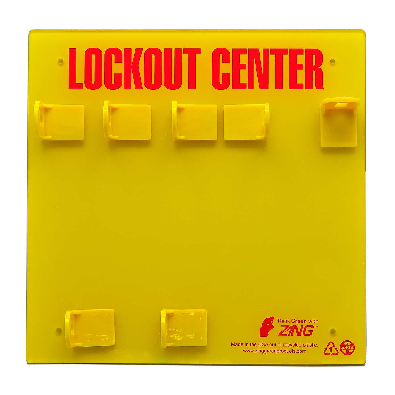 ZING 7113E RecycLockout Lockout Station, 3 Padlock, Unstocked 