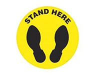 Social Distancing Floor Sign, Stand Here, 12" x 12" 