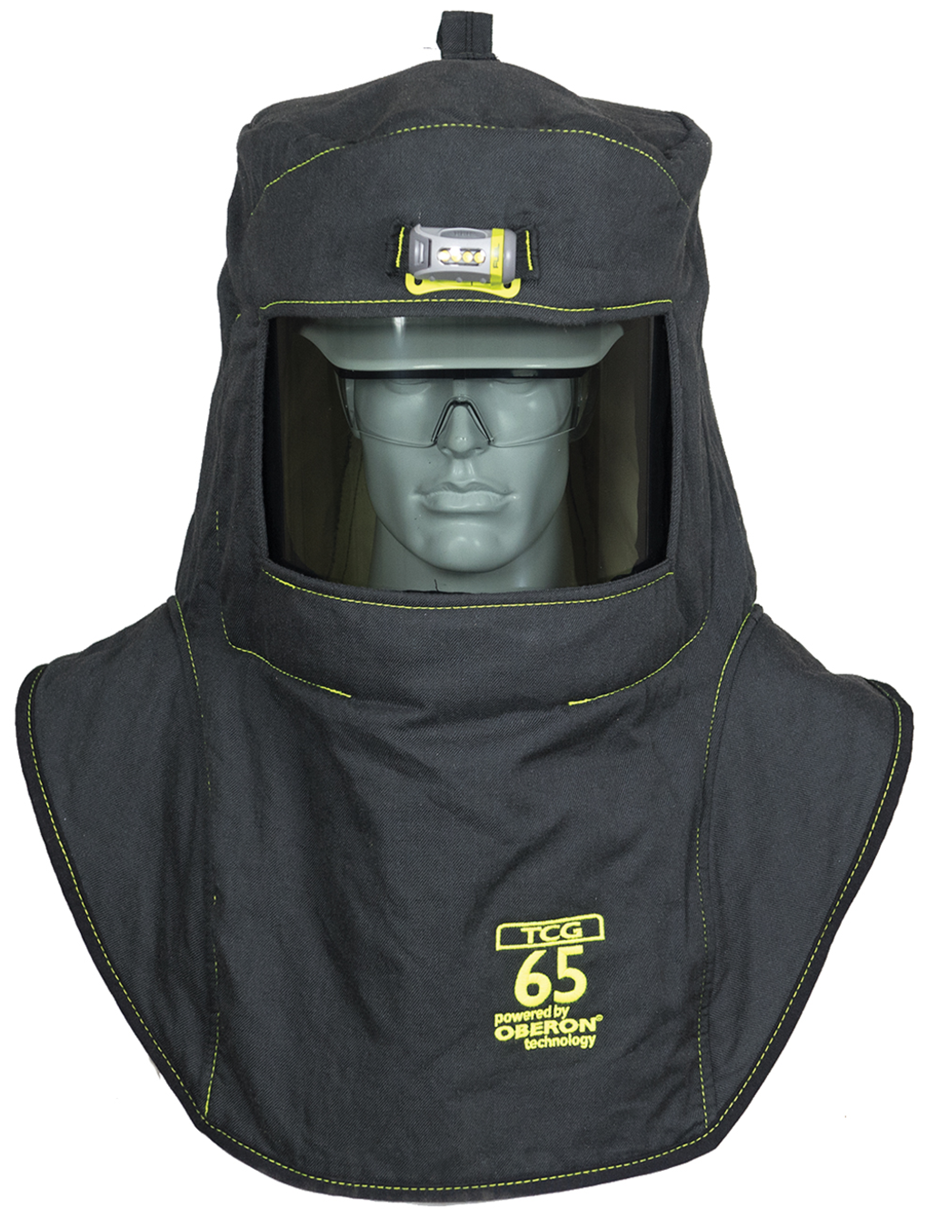 TCG65 Series Ultralight Arc Flash Hood & Hard Cap - Oberon Hard Cap with Hood Ventilation System & Light 