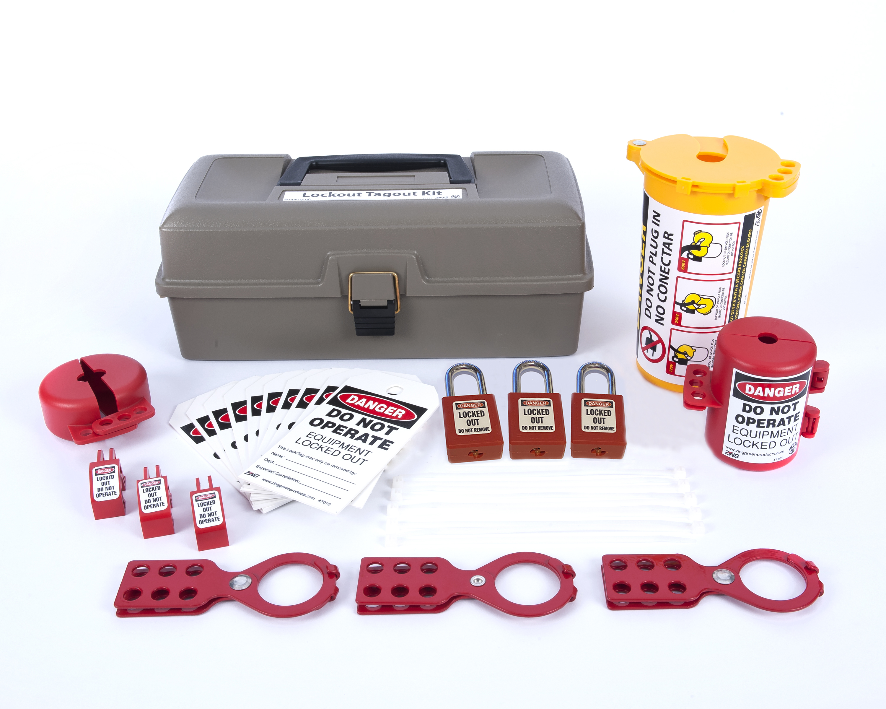 7129-USA Lockout/Tagout Toolbox Kit, 32 Components 