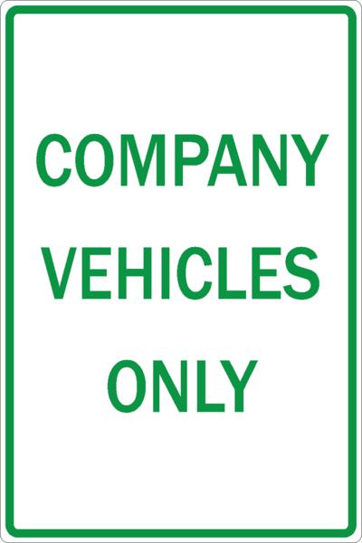 Zing Parking Sign, Company Vehicles Only, Recycled Aluminum, 12H"x18" 