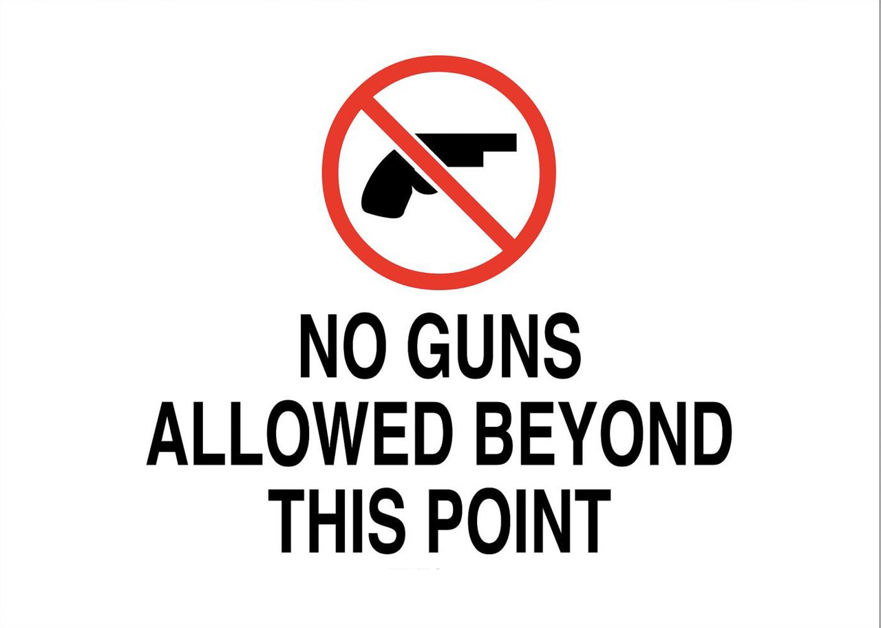 ZING 2745 Concealed Carry Sign, No Guns Allowed, 10Hx14W, Recycled Aluminum 