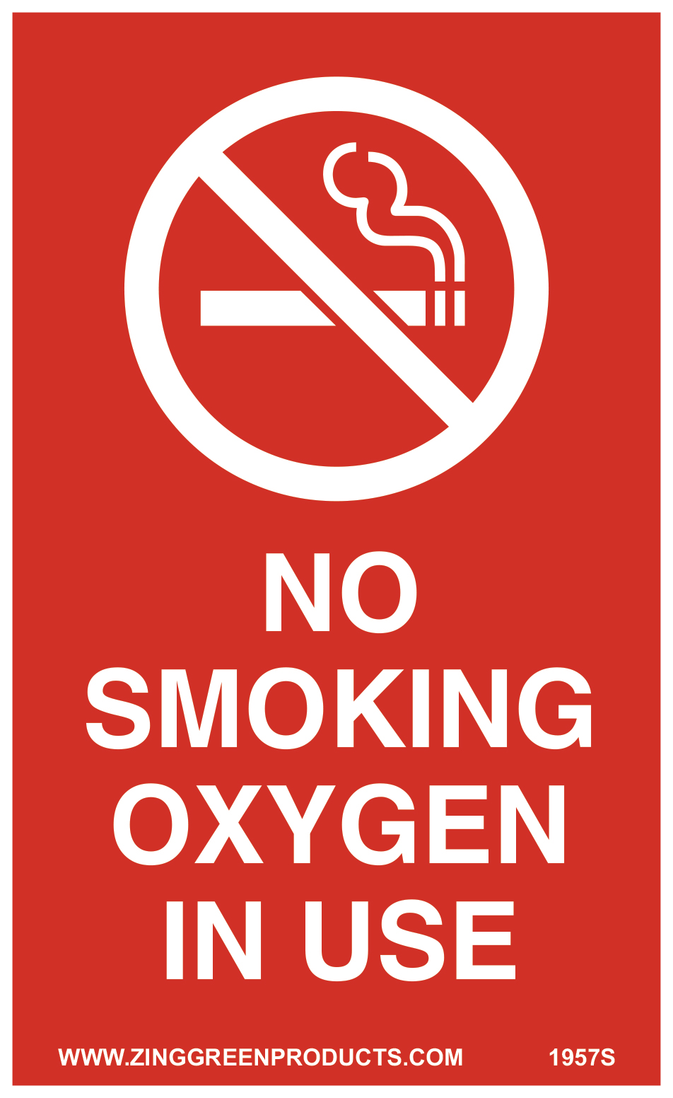 Sign, No Smoking Oxygen In Use, 5 x 3", Adhesive 