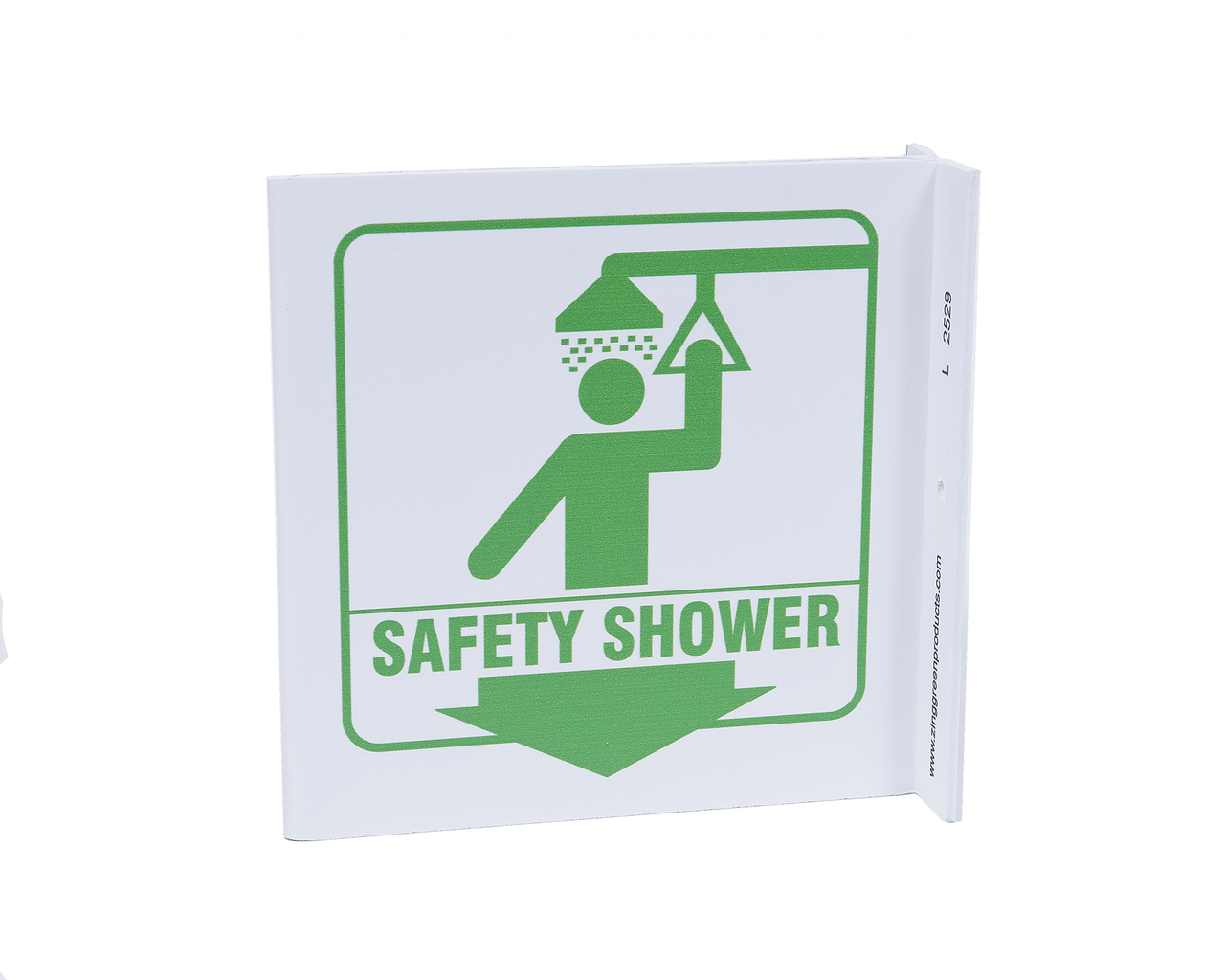 ZING 2529 Eco Safety L Sign, Safety Shower, 7Hx2.5Wx7D, Recycled Plastic 