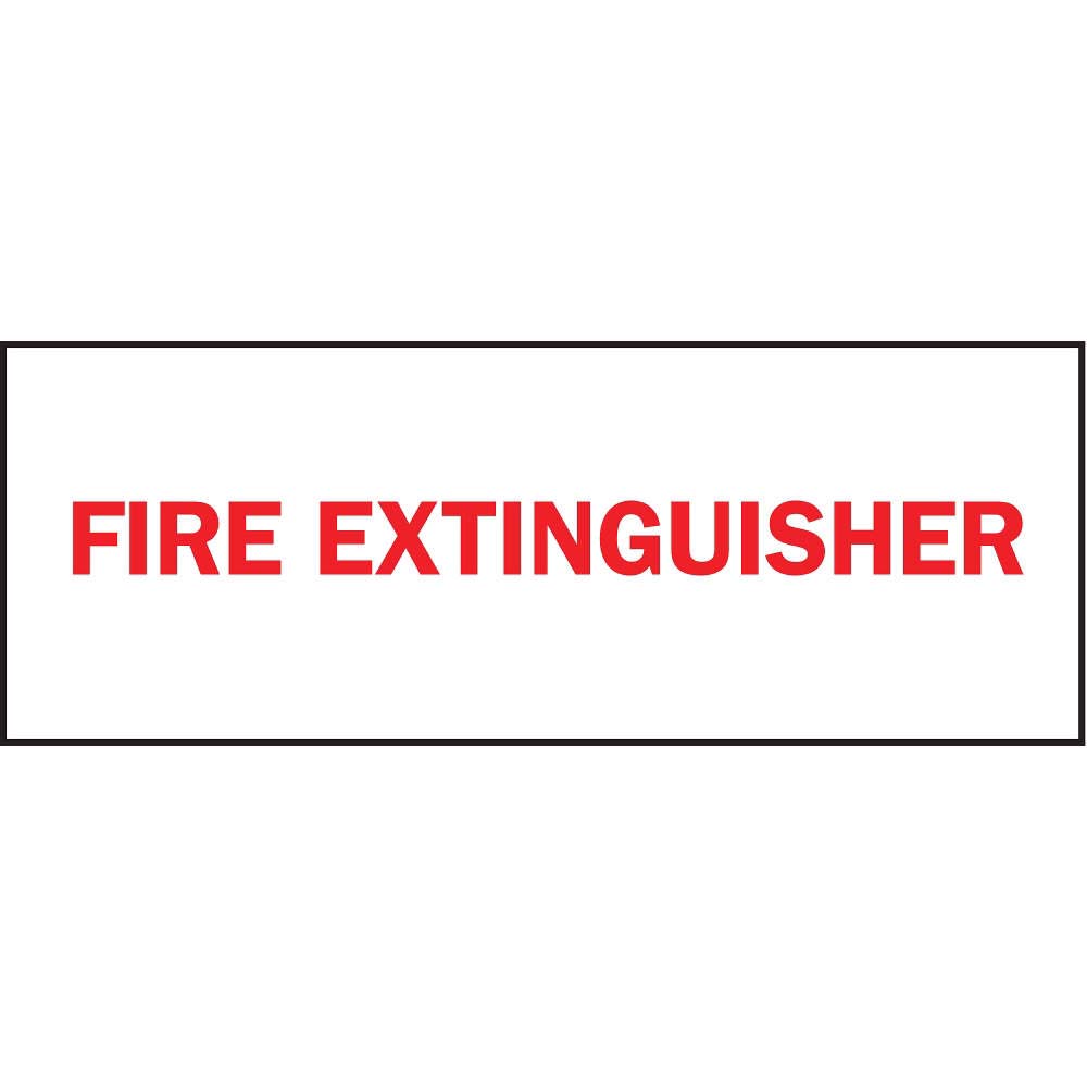 ZING 1900S Safety Sign, Fire Extinguisher, 5Hx14W, Recycled Polystyrene Self Adhesive 