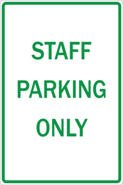 Zing Parking Sign, Staff Parking Only, Recycled Aluminum, 12H"x18" 