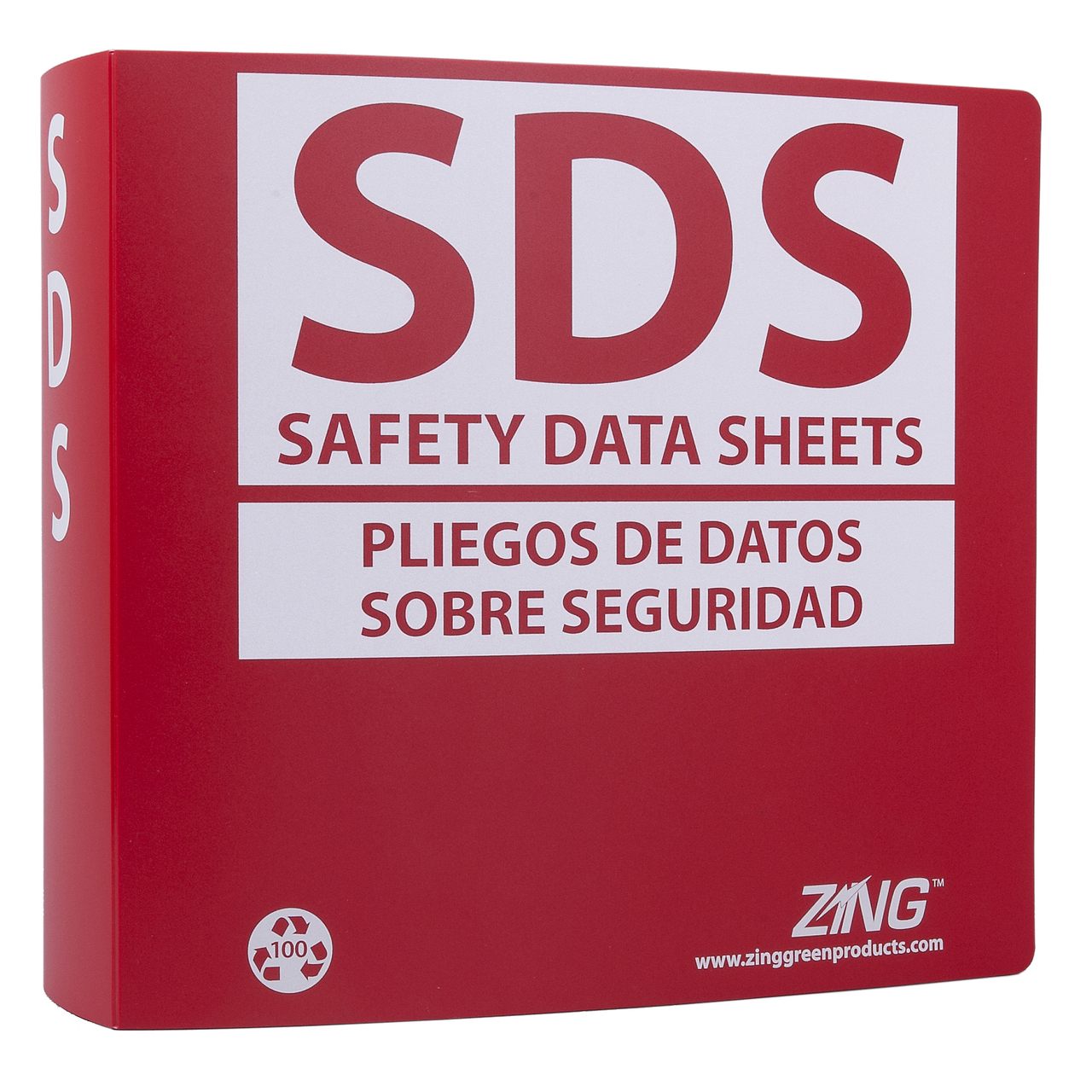 ZING 6035 Eco GHS-SDS Binder, 3.0" Ring, Bilingual, Recycled Poly 