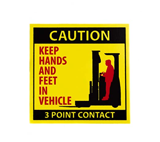 Forklift Label, Keep Hands and Feet In Vehicle, 3"x3",  10/pk 