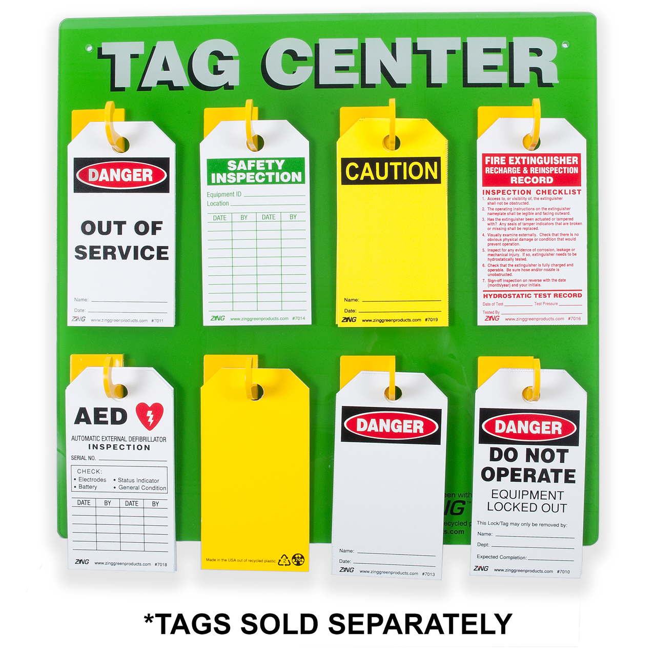 ZING 2670 Eco Safety Tag Center, 8 Hook, 15Hx15W 