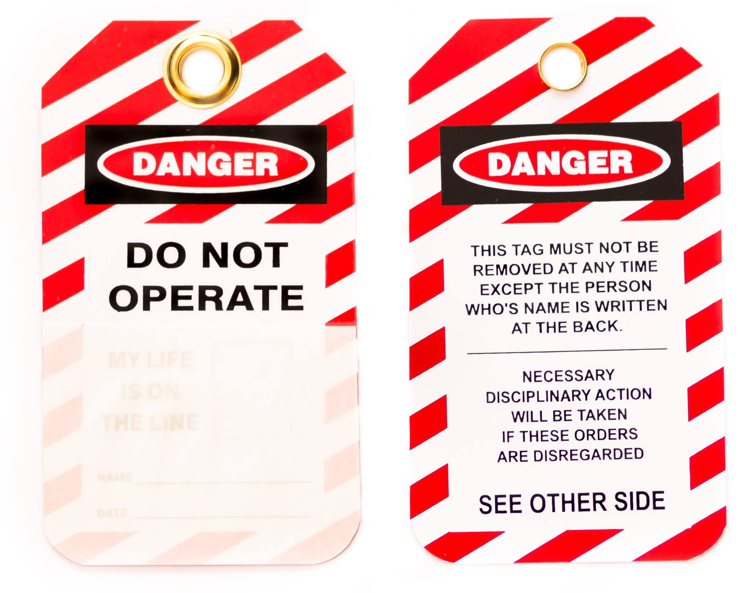 Lockout Tags, Do Not Operate, Laminating, Photo ID 