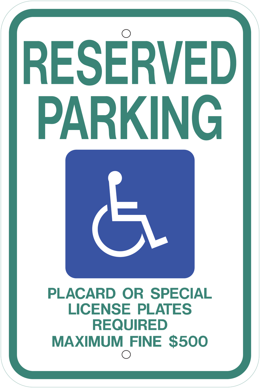 ZING 2688 Eco Parking Sign, Handicapped Reserved Parking Placard, Hawaii, 18Hx12W, Engineer Grade Prismatic, Recycled Aluminum 