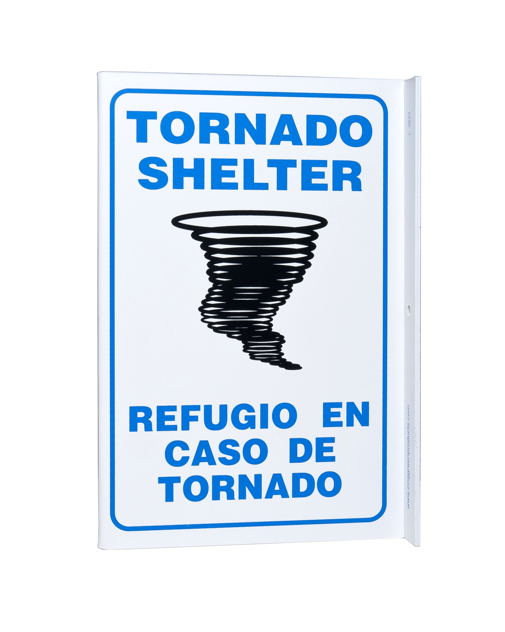 ZING 2623 Eco Safety L Sign, Tornado Shelter Bilingual, 11Hx2.5Wx8D, Recycled Plastic 