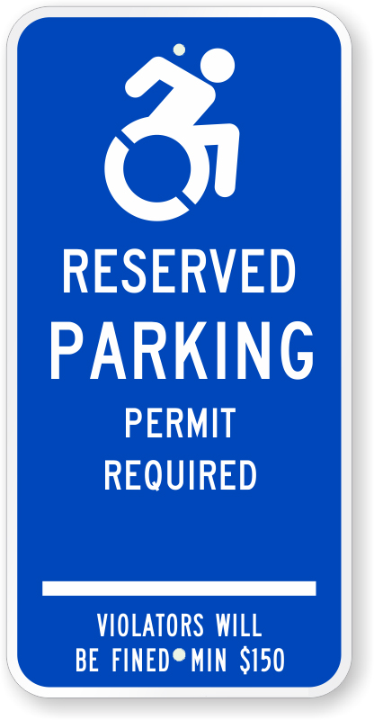 ZING 2683 Eco Parking Sign, Handicapped Parking Permit Required, Connecticut, 24Hx12W, Engineer Grade Prismatic, Recycled Aluminum 