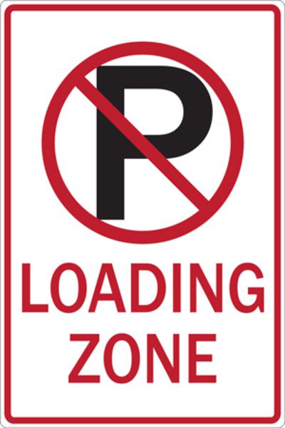 ZING Parking Sign, No Parking Symbol Loading Zone, 18Hx12W, Engineer Grade Prismatic, Recycled Aluminum 