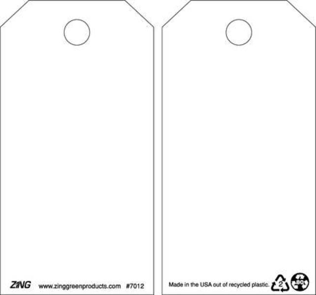 ZING 7012 Eco Safety Tag, Blank - White, 5.75Hx3W, 10 Pack 